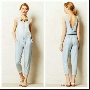 Anthropologie Cloth and Stone chambray jumpsuit M
